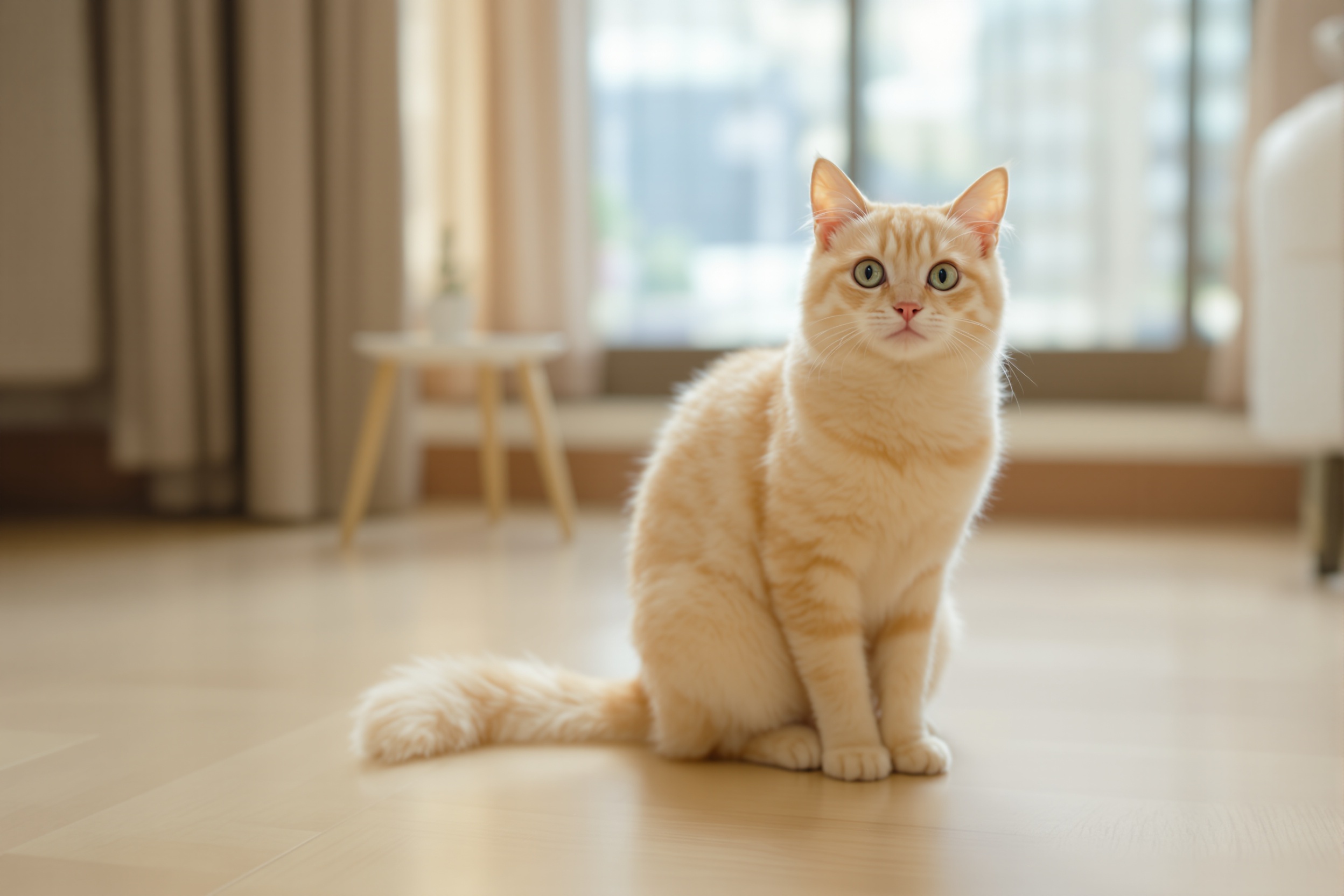 A healthy Munchkin cat at home - Ximeow Cattery Singapore